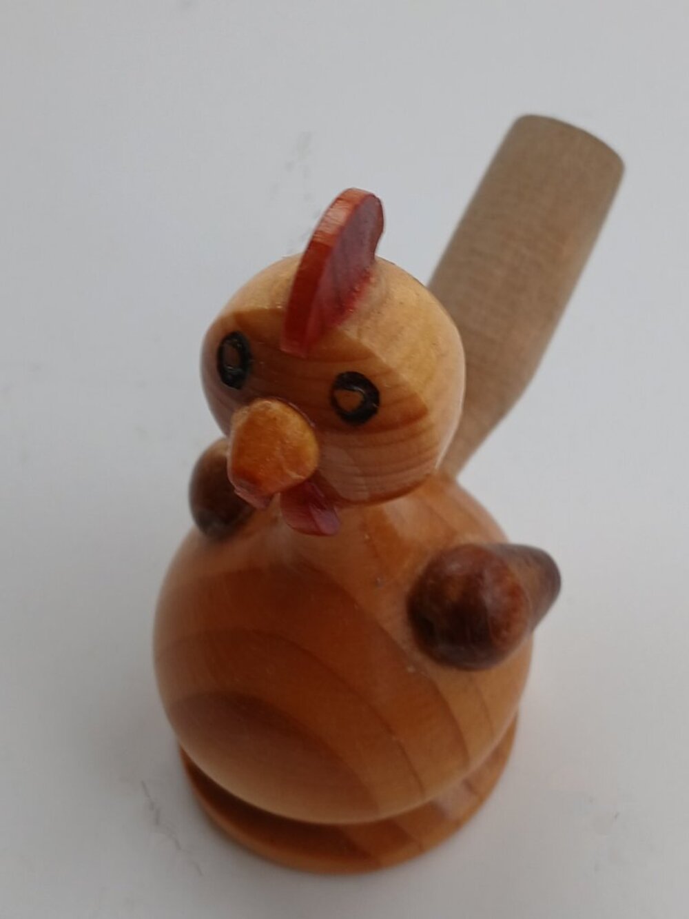 VTG Traditional Hand-turned Wooden Rooster Whistle Eastern Europe Ukraine Works